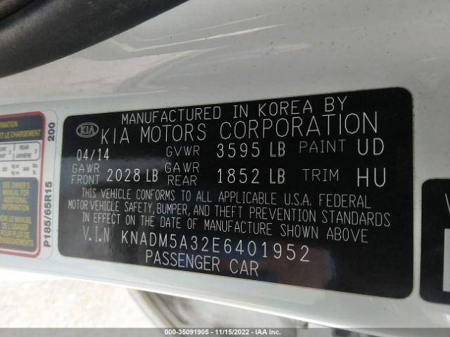 KNADM5A32E6401952 KIA RIO LX