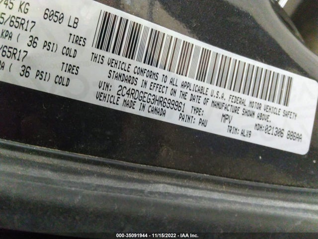 Dodge Grand Caravan Gt 2017 2C4RDGEG3HR699961 Image 9