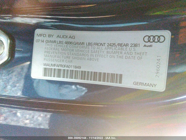WAUMFAFR0FA011849 Audi A5 Premium Plus