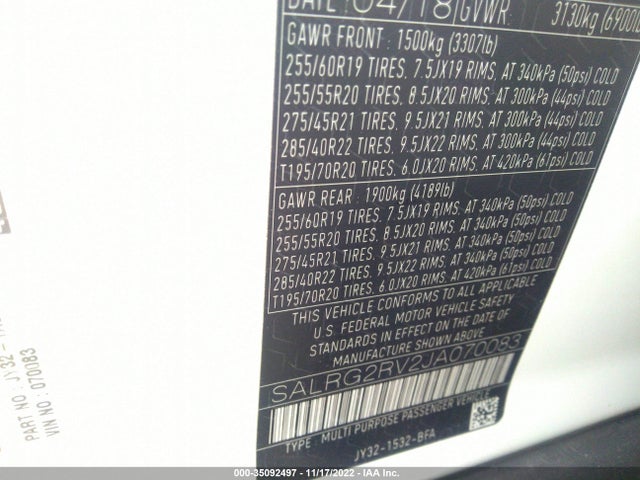 Land Rover Discovery Se 2018 SALRG2RV2JA070083 Image 10