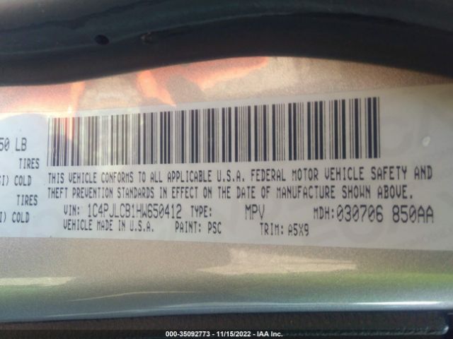 1C4PJLCB1HW650412 Jeep Cherokee Latitude