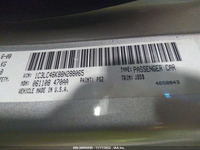1C3LC46K88N288065 Chrysler SEBRING LX