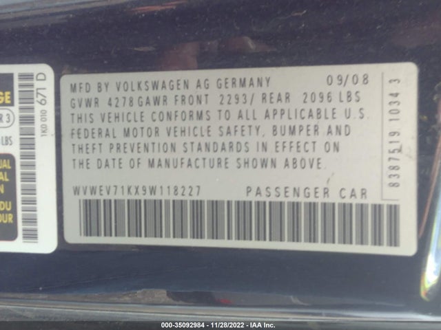 Volkswagen GTI 2009 WVWEV71KX9W118227 Image 10