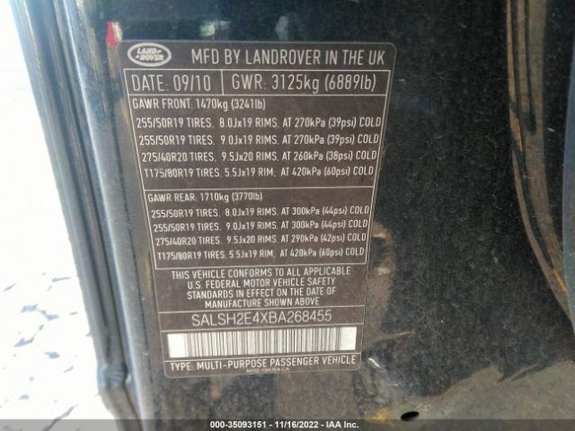 SALSH2E4XBA268455 Land Rover Range Rover Sport Sc