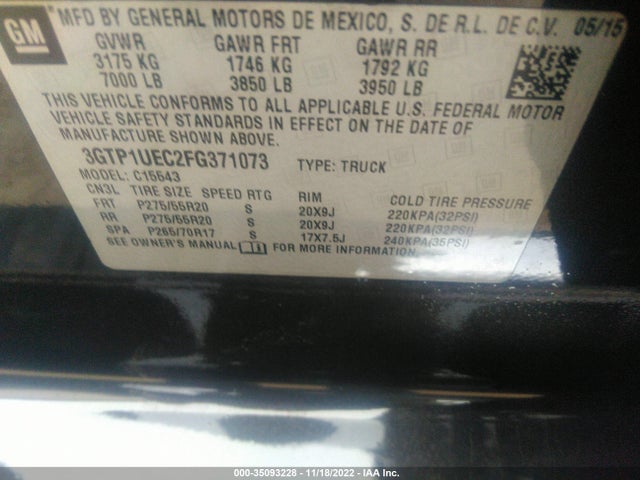 GMC Sierra 1500 Sle 2015 3GTP1UEC2FG371073 Image 11