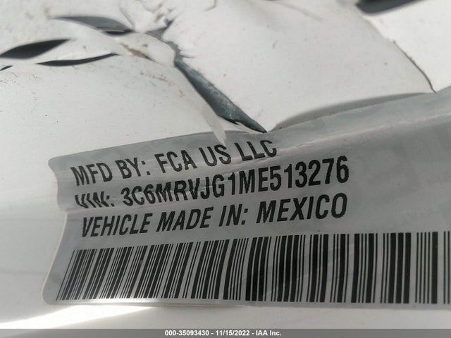 2021 Ram Promaster, VIN: 3C6MRVJG1ME513276