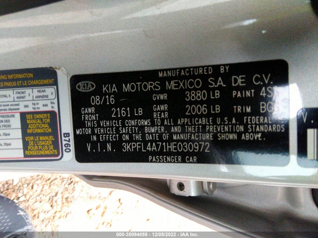 2017 Kia Forte, VIN: 3KPFL4A71HE030972