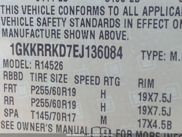 GMC ACADIA SLT 2014 1GKKRRKD7EJ136084 Image 9