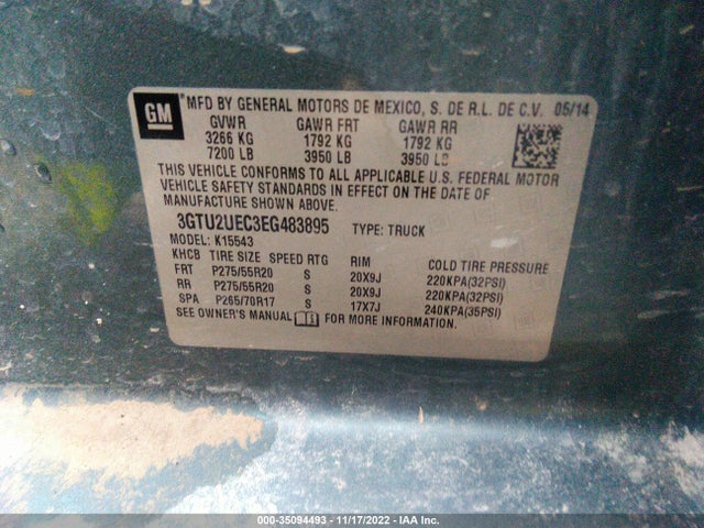 GMC Sierra 1500 Sle 2014 3GTU2UEC3EG483895 Image 9