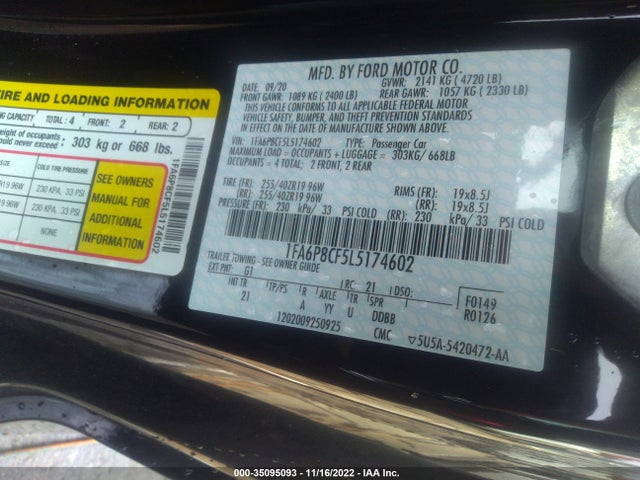 2020 Ford Mustang, VIN: 1FA6P8CF5L5174602