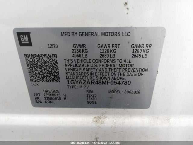 2021 Cadillac XT4, VIN: 1GYAZAR48MF054780