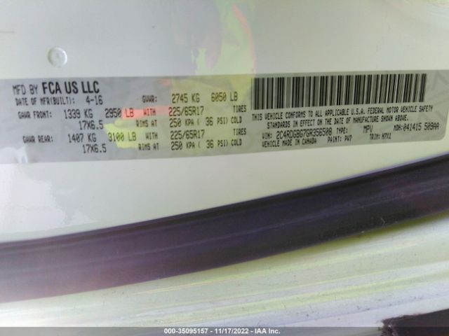 2C4RDGBG7GR356508 Dodge Grand Caravan American Value Pkg