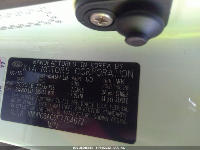 2015 Kia Sportage, VIN: KNDPC3AC9F7764672
