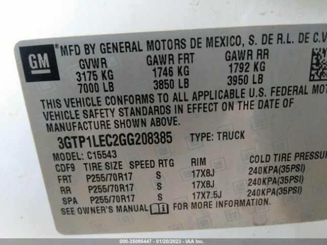 3GTP1LEC2GG208385 GMC SIERRA 1500