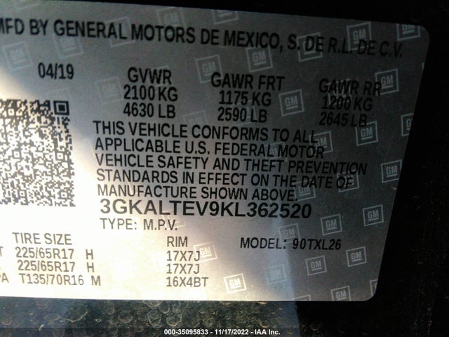 GMC Terrain Sle 2019 3GKALTEV9KL362520 Image 9