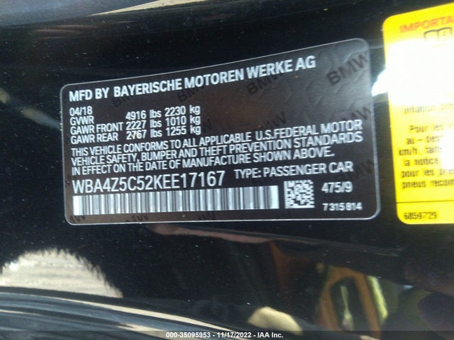 2019 BMW 4 Series, VIN: WBA4Z5C52KEE17167