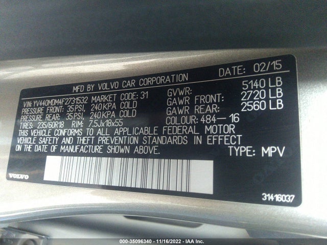 Volvo Xc60 T5 Drive-e Platinum 2015 YV440MDM4F2731532 Image 15