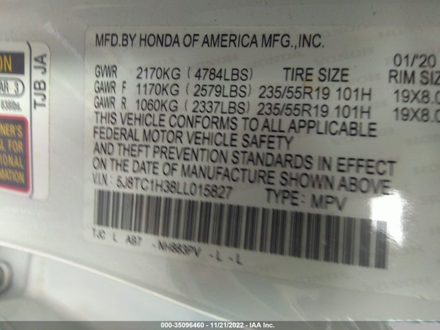 Acura Rdx Standard 2020 5J8TC1H38LL015827 Image 9