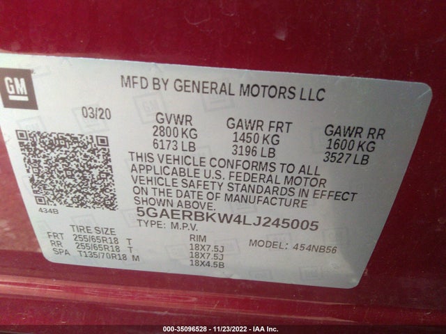2020 Buick Enclave, VIN: 5GAERBKW4LJ245005