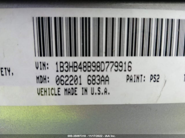 Dodge Caliber Sxt 2008 1B3HB48B98D779916 Image 10