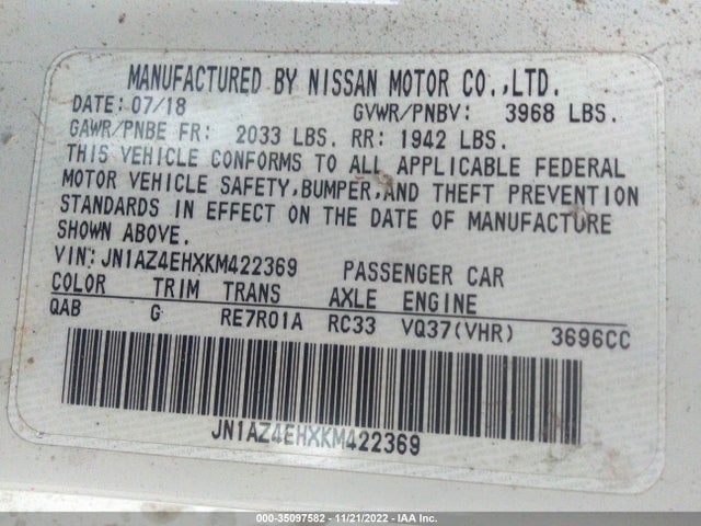 Nissan 370Z 2019 JN1AZ4EHXKM422369 Image 38