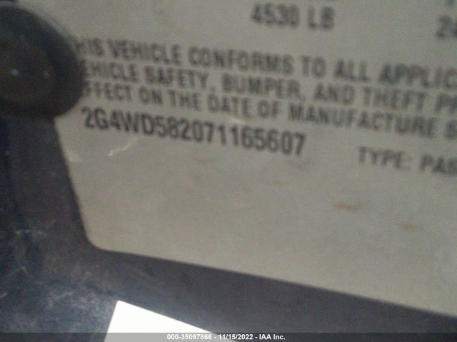 2007 BUICK LACROSSE CXL VIN: 2G4WD582071165607