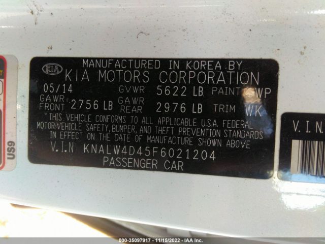 KNALW4D45F6021204 KIA K900 Luxury