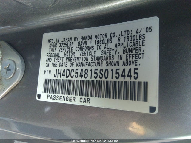 Acura RSX 2005 JH4DC54815S015445 Image 14