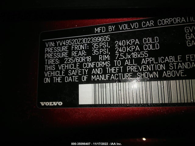 Volvo Xc60 3.2l 2013 YV4952DZ3D2399605 Image 11