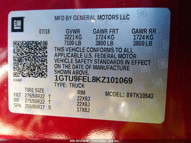 GMC Sierra 1500 Denali 2019 1GTU9FEL8KZ101069 Image 9