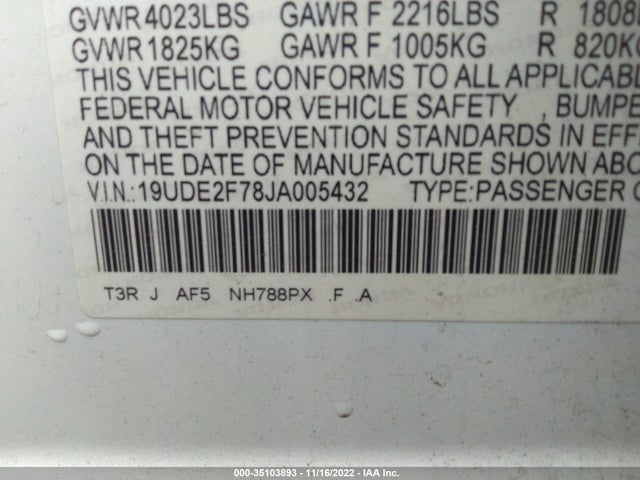 Acura Ilx W 2018 19UDE2F78JA005432 Image 10