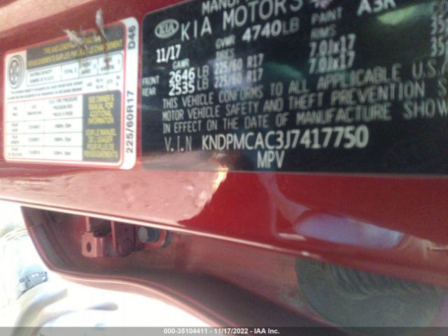 KNDPMCAC3J7417750 KIA Sportage Lx