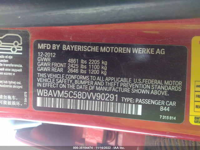 BMW X1 Xdrive35i 2013 WBAVM5C58DVV90291 Image 10