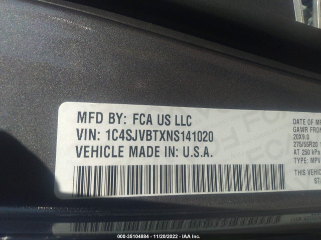 2022 Jeep Wagoneer, VIN: 1C4SJVBTXNS141020