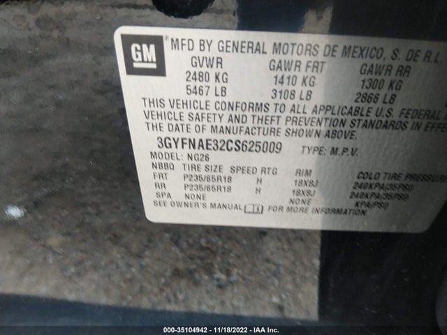 Cadillac Srx Luxury Collection 2012 3GYFNAE32CS625009 Image 9