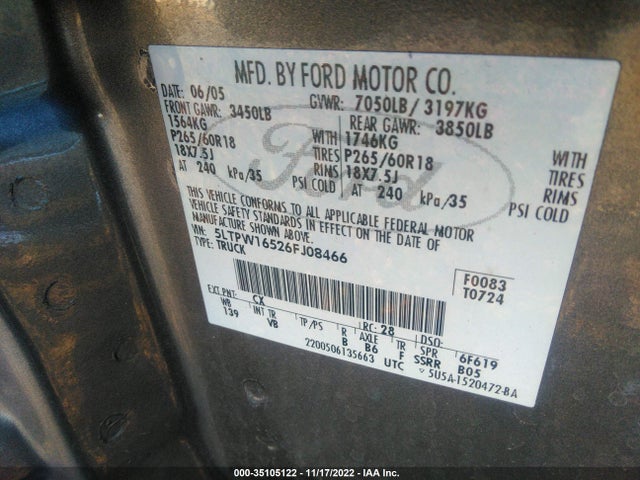Lincoln MARK LT 2006 5LTPW16526FJ08466 Image 11