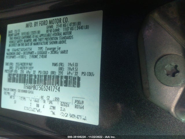 2016 Ford Mustang, VIN: 1FA6P8CF5G5241754