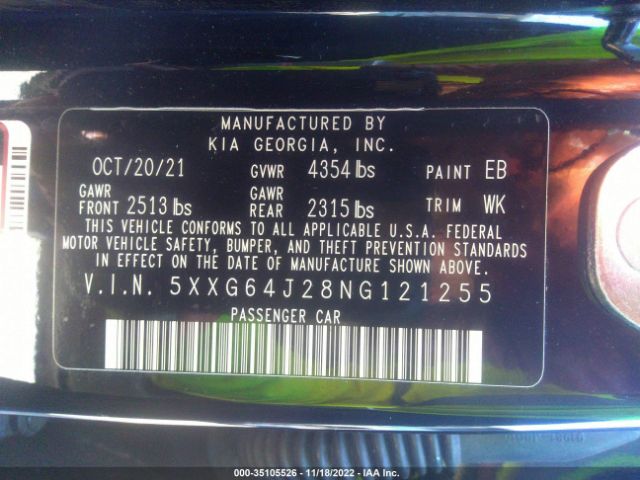 5XXG64J28NG121255 KIA K5 Gt-line