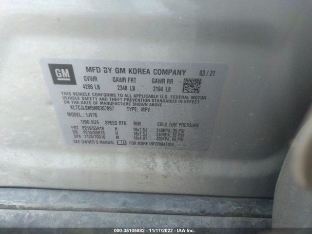 Chevrolet Trax Lt 2021 KL7CJLSM5MB367897 Image 9