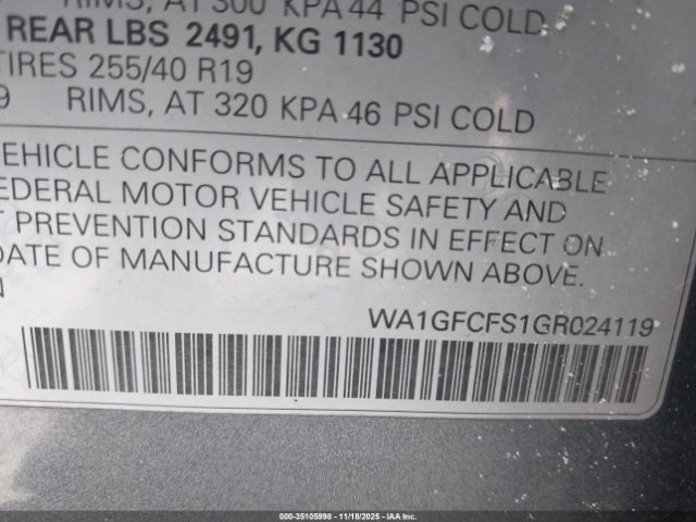 2016 AUDI Q3 WA1GFCFS1GR024119 Photo 8