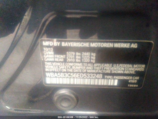 2014 BMW 5 SERIES 535I XDRIVE VIN: WBA5B3C56ED533248