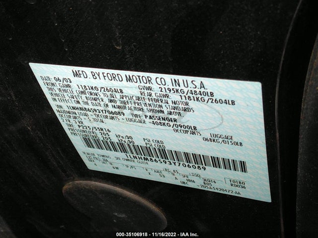 Lincoln Ls Base/premium 2003 1LNHM86S93Y706089 Image 10