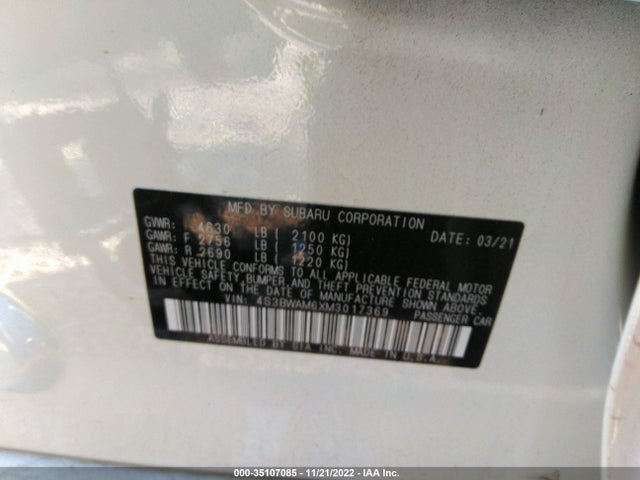 2021 Subaru Legacy, VIN: 4S3BWAM6XM3017369