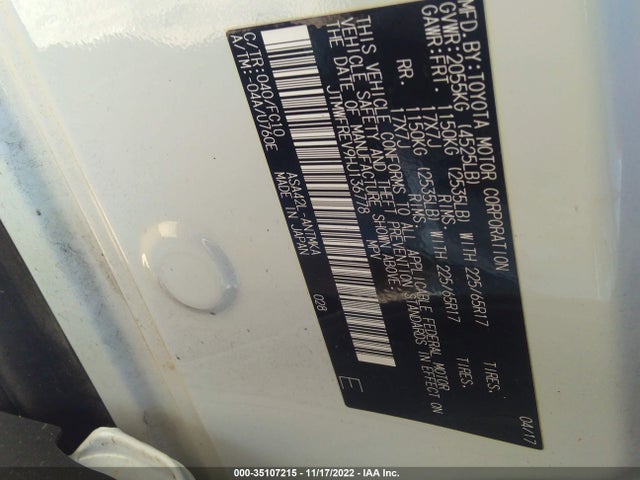 2017 TOYOTA RAV4 XLE VIN: JTMWFREV9HJ136778