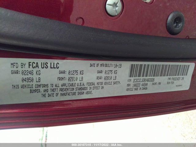 Dodge Challenger Gt 2019 2C3CDZJG9KH663328 Image 9