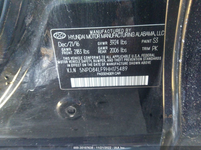 Hyundai ELANTRA SE 2017 5NPD84LF9HH175489 Image 11