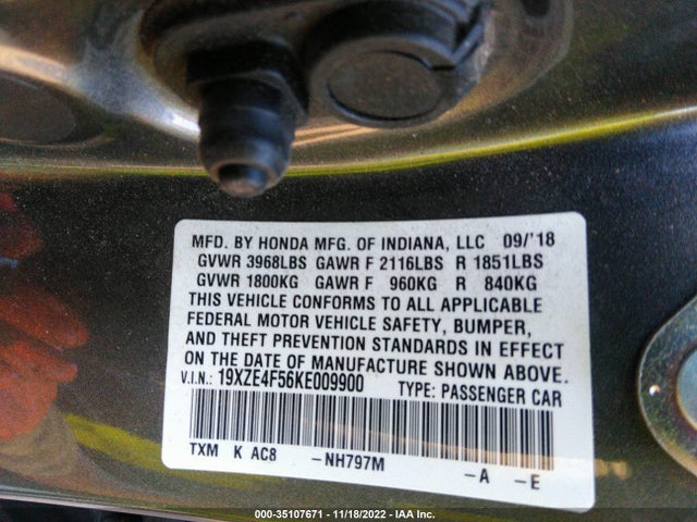 2019 Honda Insight, VIN: 19XZE4F56KE009900