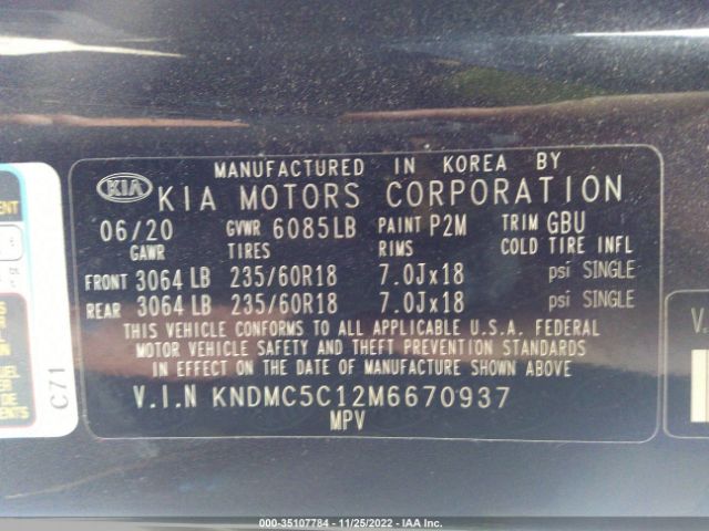 KNDMC5C12M6670937 KIA SEDONA EX