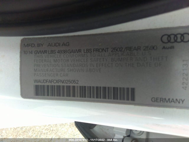 WAUDFAFCXFN025052 Audi A6 2.0t Premium Plus