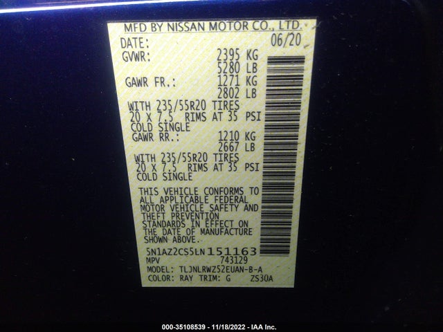2020 Nissan Murano, VIN: 5N1AZ2CS5LN151163